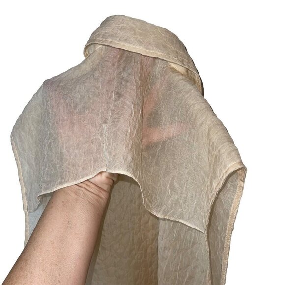 Acne Studios Womens Top Size Medium Beige Button Down Sleeveless Semi Sheer - Picture 7 of 7